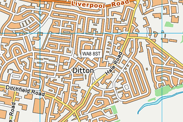 WA8 8ST map - OS VectorMap District (Ordnance Survey)