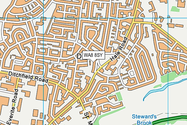 WA8 8SY map - OS VectorMap District (Ordnance Survey)