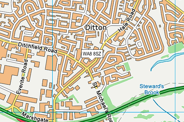WA8 8SZ map - OS VectorMap District (Ordnance Survey)