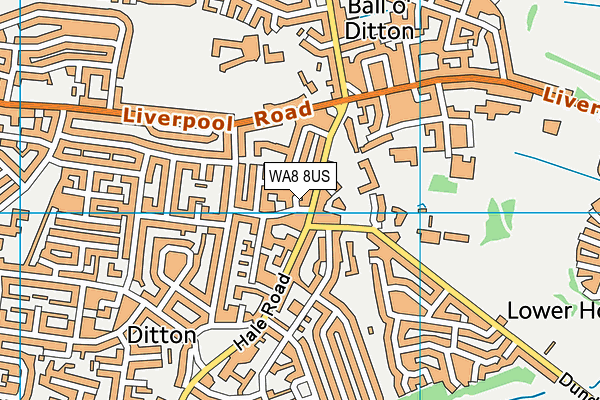 WA8 8US map - OS VectorMap District (Ordnance Survey)