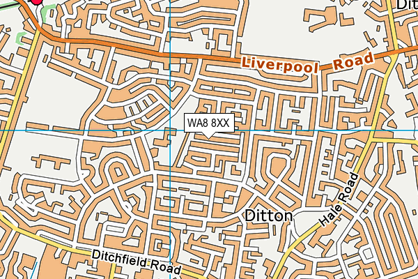 WA8 8XX map - OS VectorMap District (Ordnance Survey)