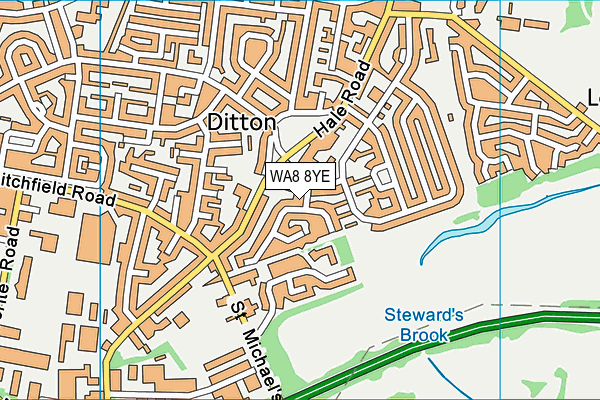 WA8 8YE map - OS VectorMap District (Ordnance Survey)