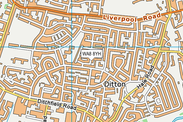 WA8 8YH map - OS VectorMap District (Ordnance Survey)