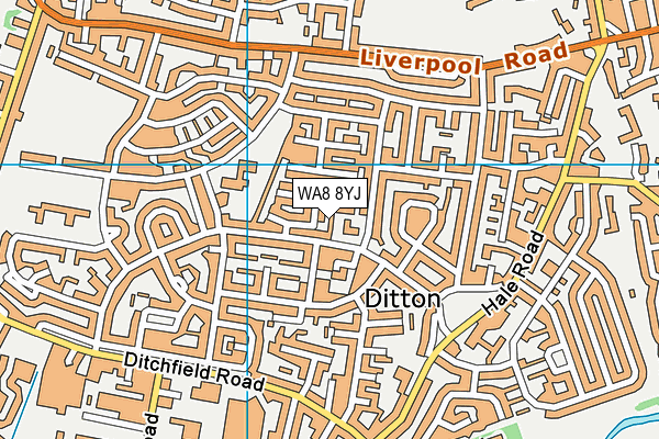 WA8 8YJ map - OS VectorMap District (Ordnance Survey)