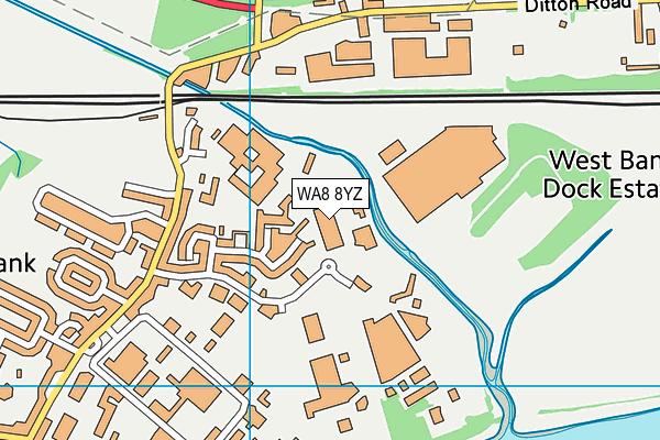 WA8 8YZ map - OS VectorMap District (Ordnance Survey)