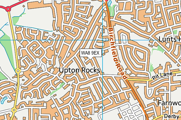 WA8 9EX map - OS VectorMap District (Ordnance Survey)