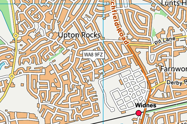 WA8 9FZ map - OS VectorMap District (Ordnance Survey)