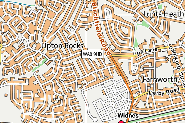 WA8 9HD map - OS VectorMap District (Ordnance Survey)