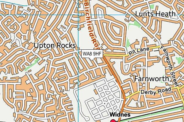 WA8 9HF map - OS VectorMap District (Ordnance Survey)