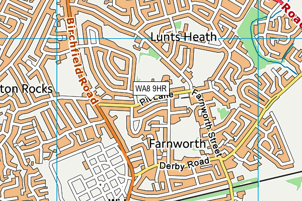WA8 9HR map - OS VectorMap District (Ordnance Survey)