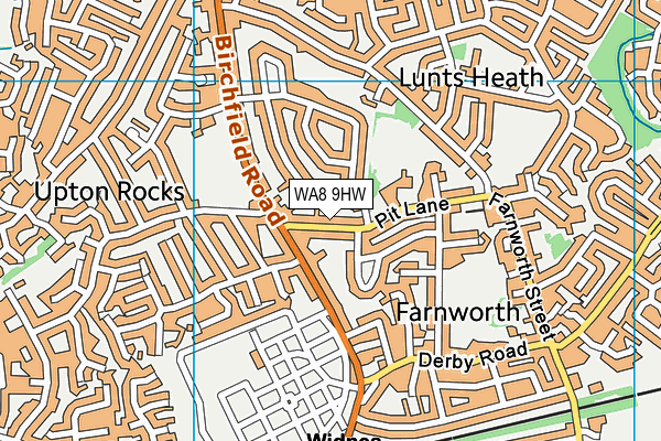 WA8 9HW map - OS VectorMap District (Ordnance Survey)
