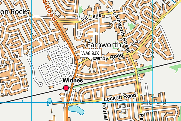 WA8 9JX map - OS VectorMap District (Ordnance Survey)