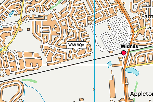 WA8 9QA map - OS VectorMap District (Ordnance Survey)
