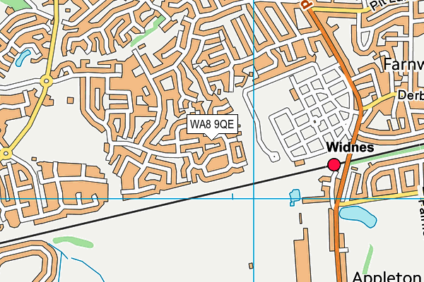 WA8 9QE map - OS VectorMap District (Ordnance Survey)