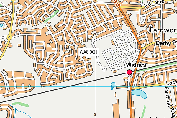 WA8 9QJ map - OS VectorMap District (Ordnance Survey)