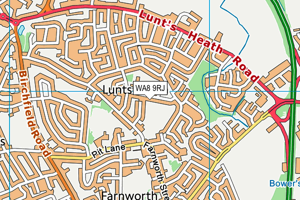 Lunts Heath Primary School map (WA8 9RJ) - OS VectorMap District (Ordnance Survey)