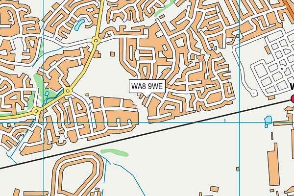 WA8 9WE map - OS VectorMap District (Ordnance Survey)