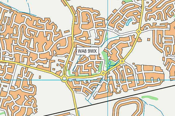 WA8 9WX map - OS VectorMap District (Ordnance Survey)