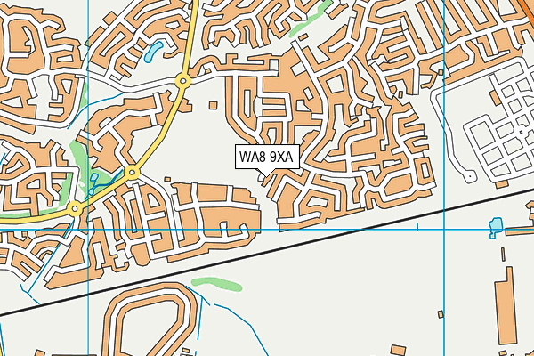 WA8 9XA map - OS VectorMap District (Ordnance Survey)