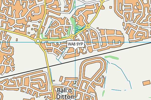 WA8 9YP map - OS VectorMap District (Ordnance Survey)