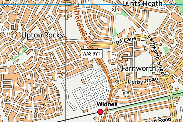 WA8 9YT map - OS VectorMap District (Ordnance Survey)