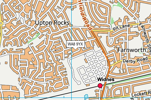 WA8 9YX map - OS VectorMap District (Ordnance Survey)