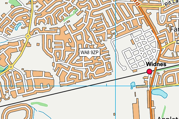 WA8 9ZP map - OS VectorMap District (Ordnance Survey)