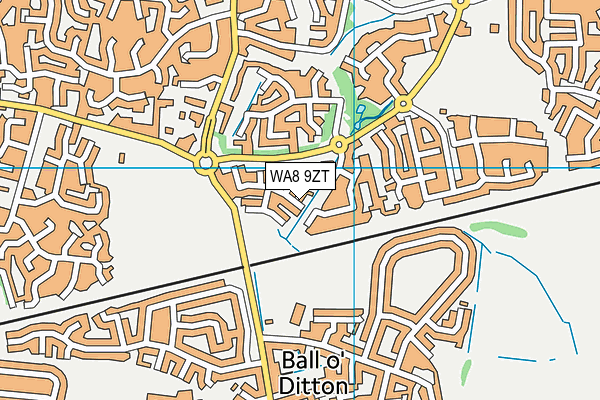 WA8 9ZT map - OS VectorMap District (Ordnance Survey)