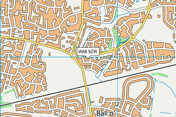 WA8 9ZW map - OS VectorMap District (Ordnance Survey)