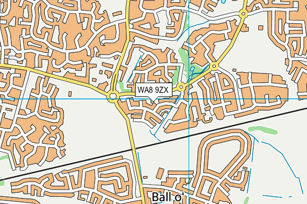 WA8 9ZX map - OS VectorMap District (Ordnance Survey)