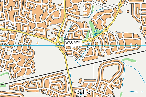 WA8 9ZY map - OS VectorMap District (Ordnance Survey)
