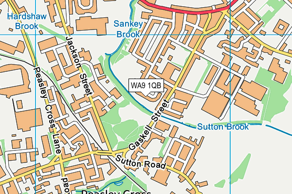 WA9 1QB map - OS VectorMap District (Ordnance Survey)