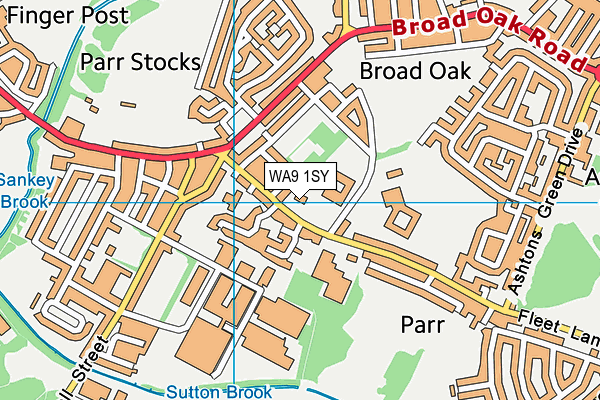 WA9 1SY map - OS VectorMap District (Ordnance Survey)