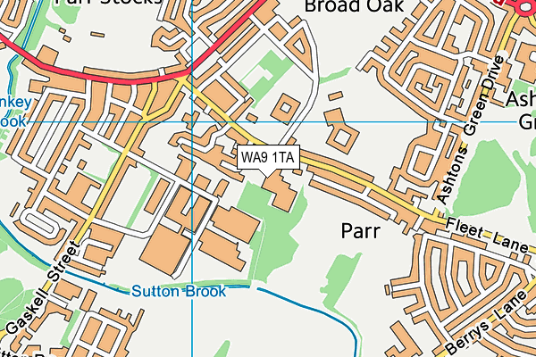 WA9 1TA map - OS VectorMap District (Ordnance Survey)