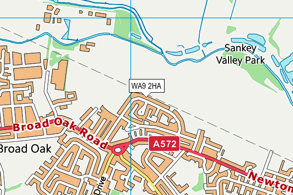 WA9 2HA map - OS VectorMap District (Ordnance Survey)