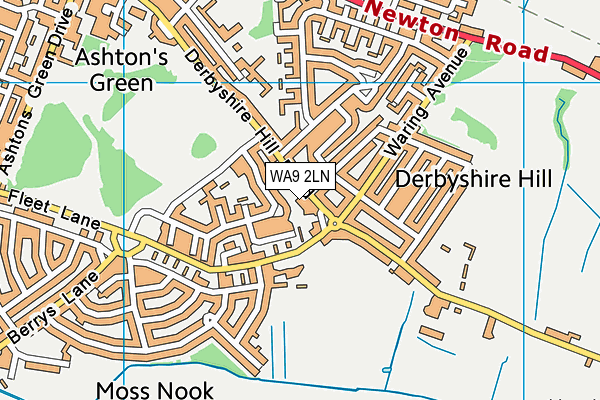 WA9 2LN map - OS VectorMap District (Ordnance Survey)