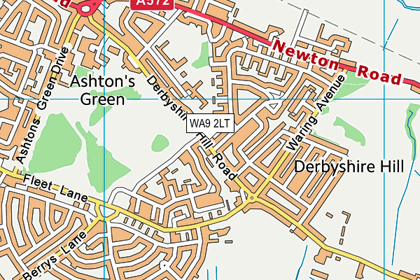 WA9 2LT map - OS VectorMap District (Ordnance Survey)