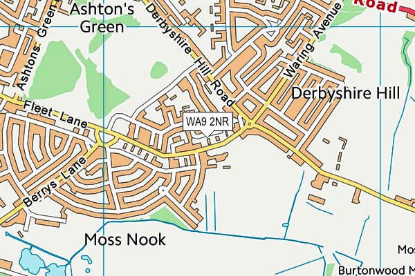 WA9 2NR map - OS VectorMap District (Ordnance Survey)