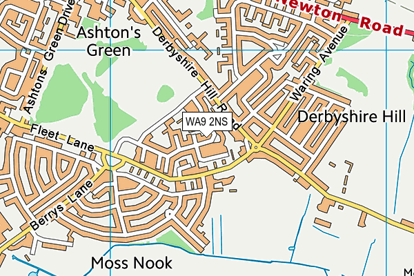 WA9 2NS map - OS VectorMap District (Ordnance Survey)