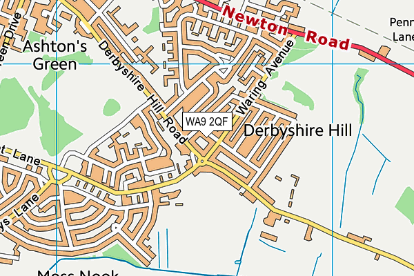 WA9 2QF map - OS VectorMap District (Ordnance Survey)