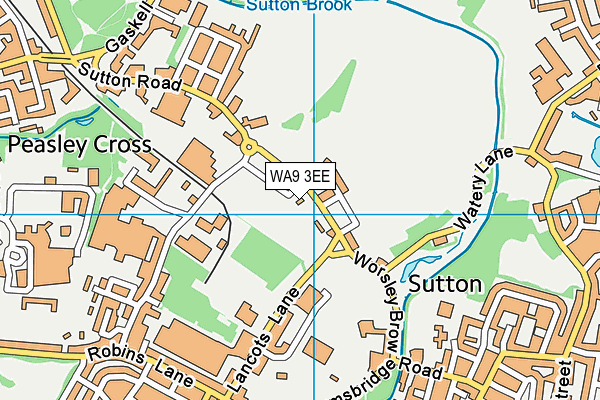 WA9 3EE map - OS VectorMap District (Ordnance Survey)