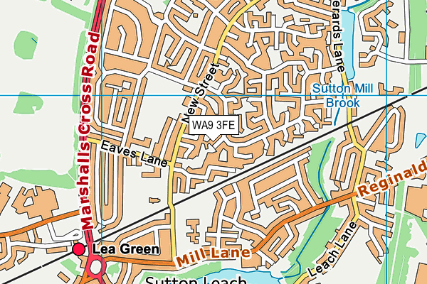 WA9 3FE map - OS VectorMap District (Ordnance Survey)
