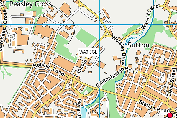 WA9 3GL map - OS VectorMap District (Ordnance Survey)