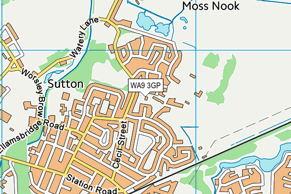 WA9 3GP map - OS VectorMap District (Ordnance Survey)