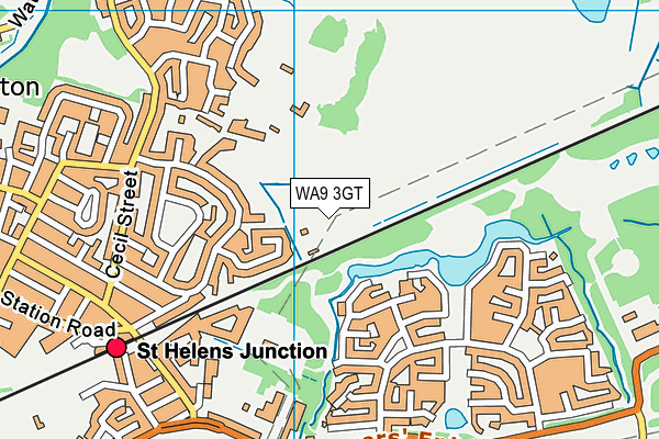 WA9 3GT map - OS VectorMap District (Ordnance Survey)