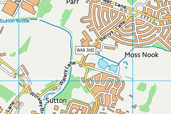 WA9 3HD map - OS VectorMap District (Ordnance Survey)