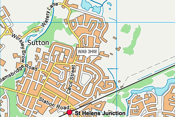 WA9 3HW map - OS VectorMap District (Ordnance Survey)