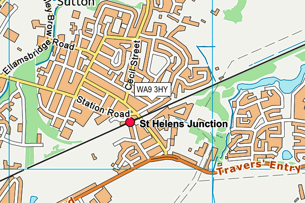 WA9 3HY map - OS VectorMap District (Ordnance Survey)