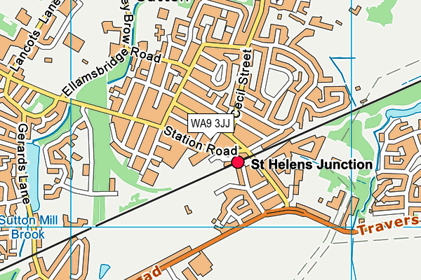 WA9 3JJ map - OS VectorMap District (Ordnance Survey)