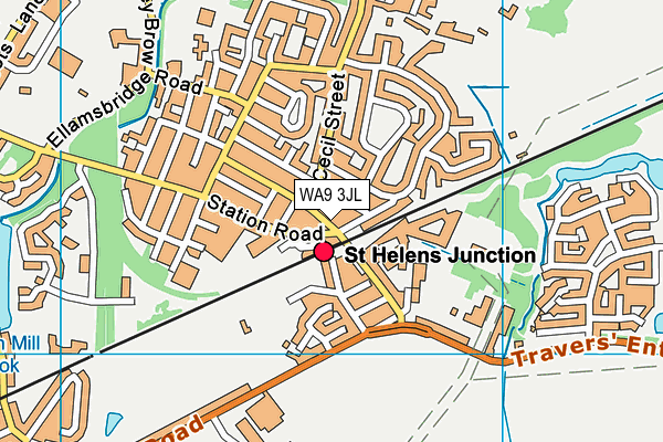 WA9 3JL map - OS VectorMap District (Ordnance Survey)